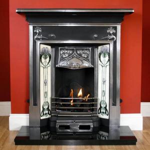 Chatham Art Nouveau Cast Iron Combination Fireplace Chatham Art Nouveau Cast Iron Combination Fireplace